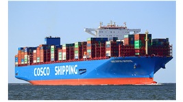 Nave portacontainer completamente carica Cosco