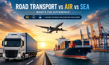 Confronto tra trasporto su strada con camion, trasporto aereo con aerei cargo e trasporto marittimo con navi portacontainer nella logistica globale